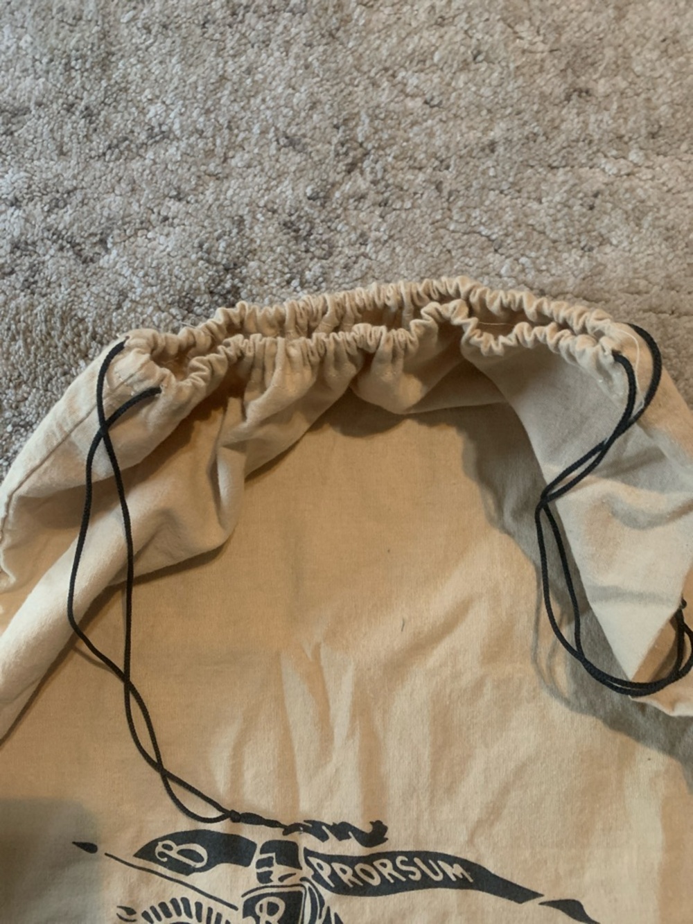Burberry Beige Logo prorsum drawstring dust bag size 18” x 25.5” - Picture 2 of 2